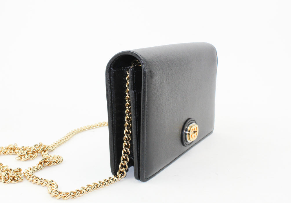 Gucci Leather Chain Crossbody Bag