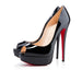 Christian Louboutin Lady Peep Patent Heels in Black