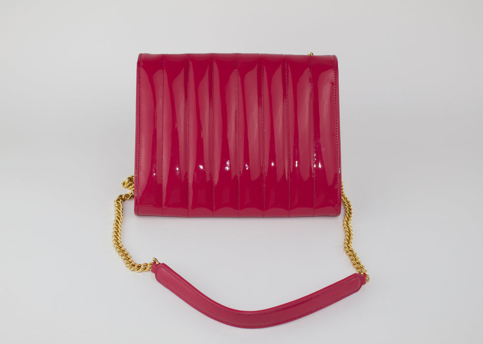 SAINT LAURENT MATELASSE VICKY CHAIN BAG PINK