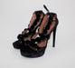 ALAÏA BOMBE ANKLE-STRAP VELVET PLATFORM SANDALS size 38.5