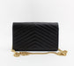 SAINT LAURENT MONOGRAM CHAIN WALLET IN GRAIN DE POUDRE EMBOSSED LEATHER