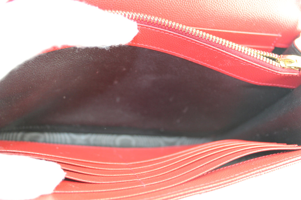 Saint Laurent Monogram Leather Chain Bag Red