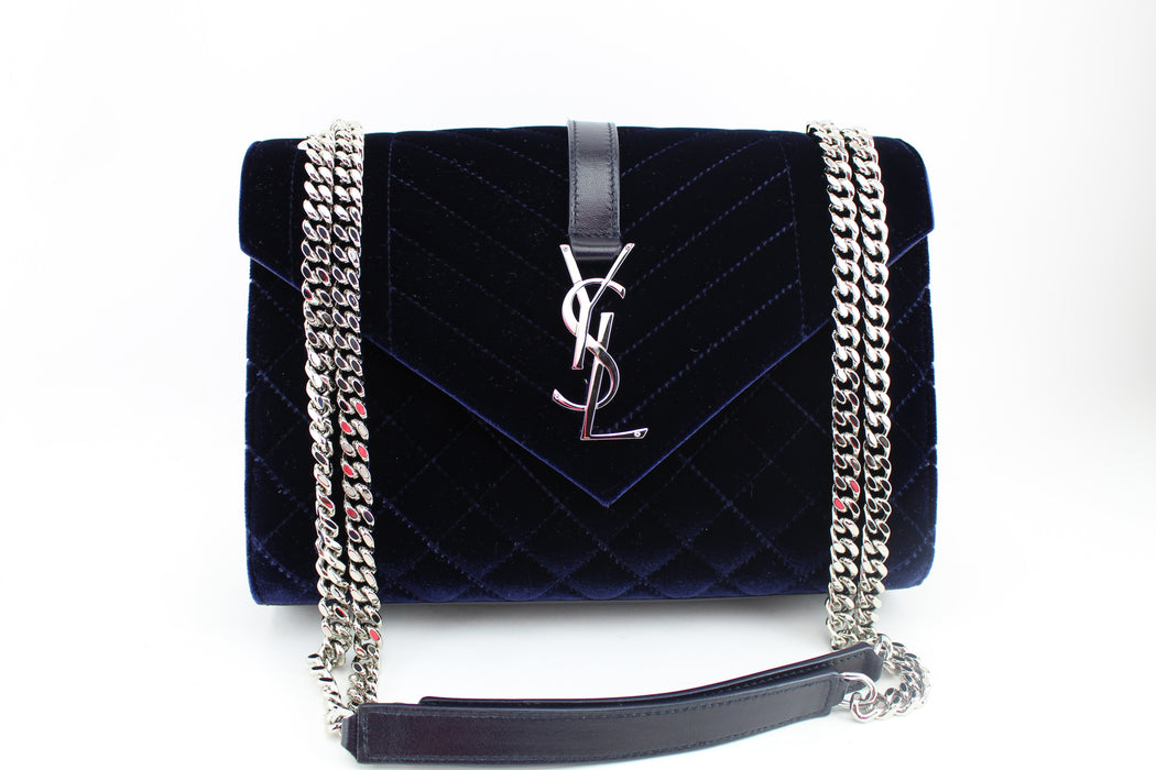 Saint Laurent Medium Velvet Envelope Shoulder Bag