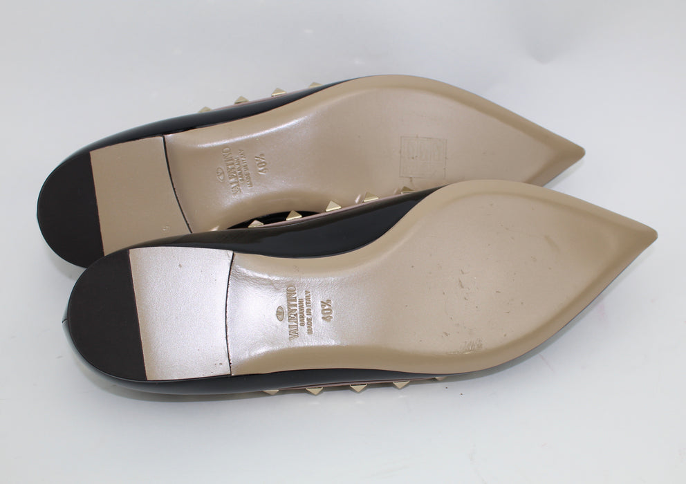 VALENTINO ROCKSTUD BALLERINA FLATS SIZE 40.5 - LuxurySnob