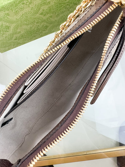 Gucci Ophidia embellished textured leather-trimmed printed coated-canvas shoulder bag