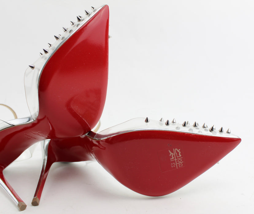 CHRISTIAN LOUBOUTIN SPIKOO 100MM  PVC - LuxurySnob