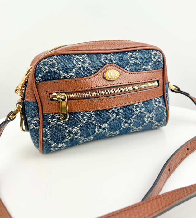Gucci Ophidia Shoulder Bag GG Denim Mini