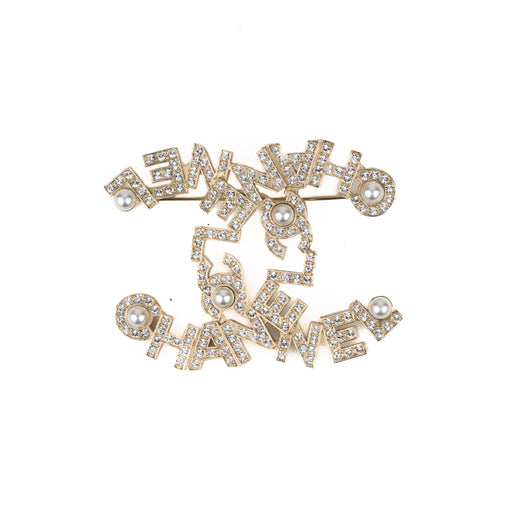 Chanel Silver Gold & Crystal Brooch