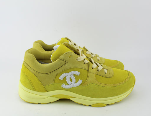 Chanel Yellow Cross Trainer Sneakers