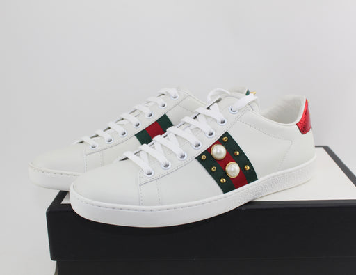 GUCCI ACE STUDDED LEATHER SNEAKERS SIZE 37.5 - LuxurySnob