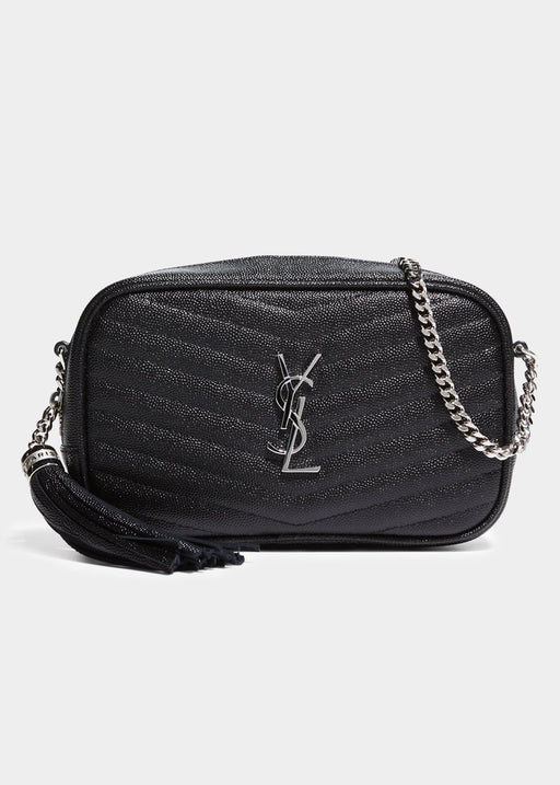 Saint Laurent Mini Lou Bag in Quilted Grain de Poudre Embossed Leather