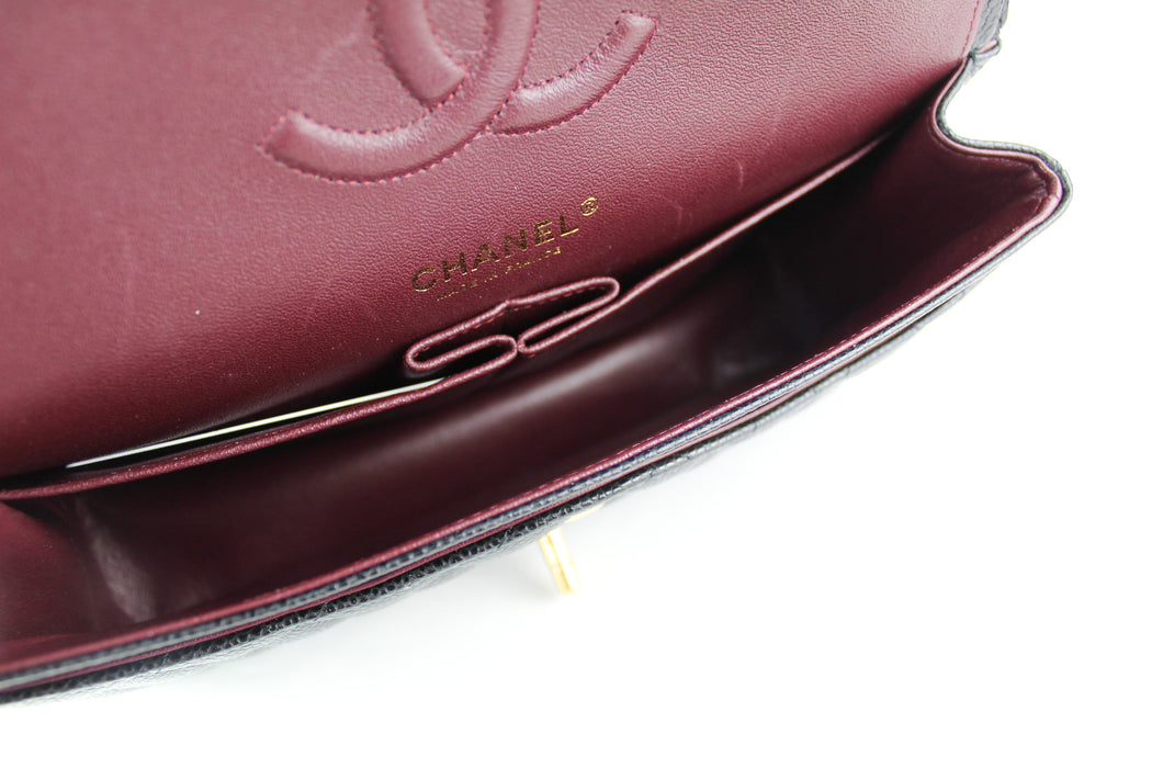 Chanel Medium Classic Handbag in Black Grained Calfskin and Gold-Tone Metal