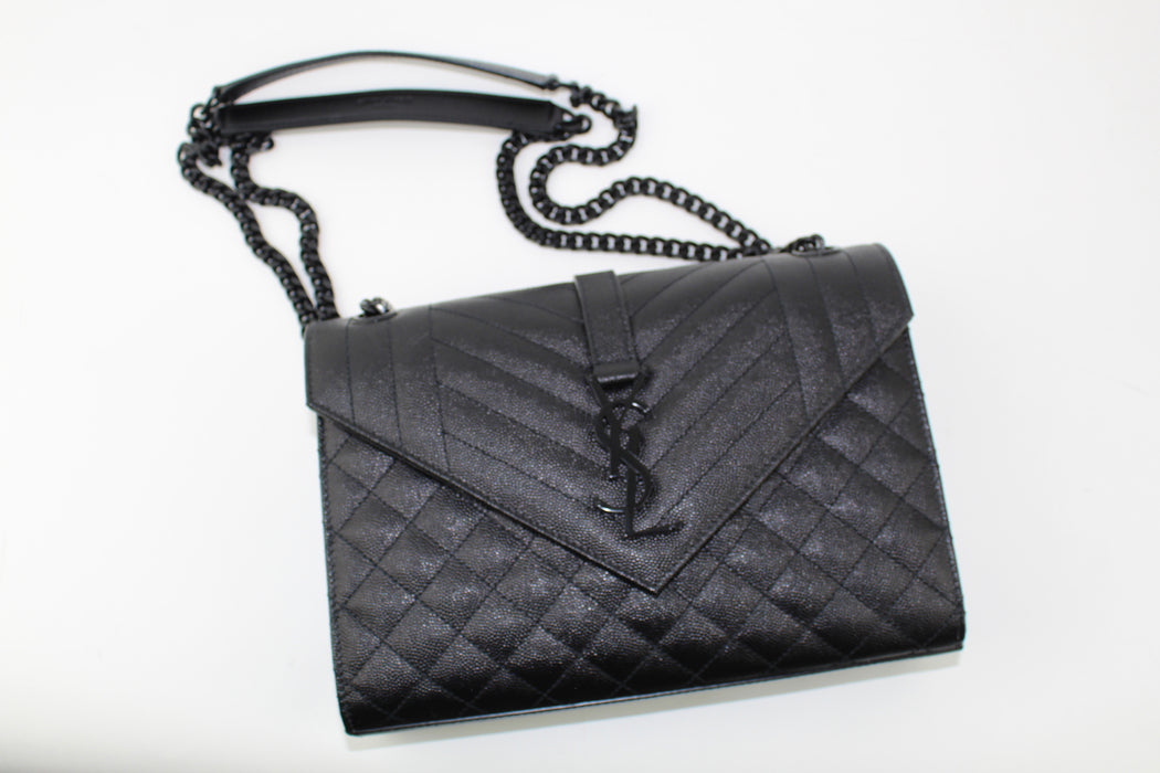 SAINT LAURENT MEDIUM ENVELOPE SHOULDER BAG - LuxurySnob