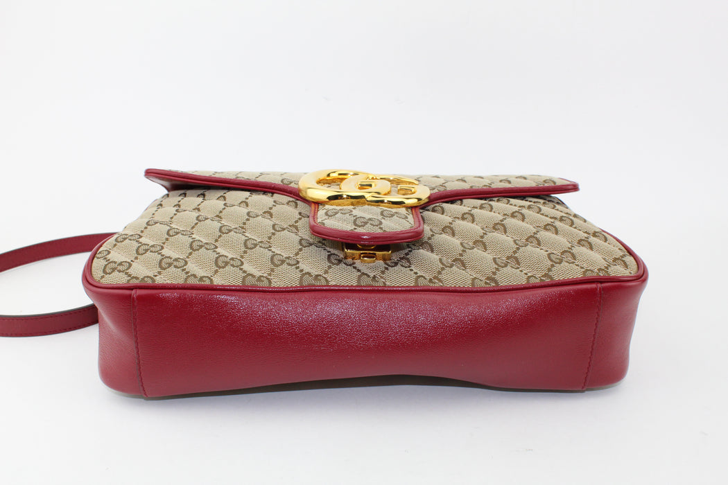 GUCCI GG MARMONT CANVAS MEDIUM SHOULDER BAG