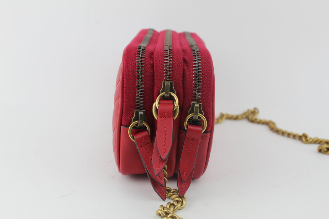 GUCCI GG MATELASSE CROSSBODY BAG RED