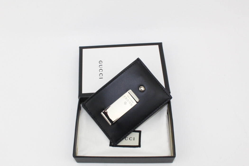 GUCCI SIGNATURE MONEY CLIP CARD HOLDER