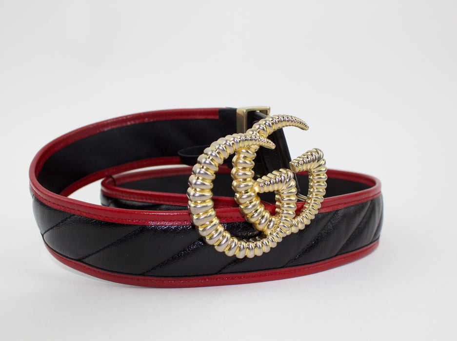 GUCCI AZALEA BELT WITH TORCHON DOUBLE G BUCKLE SIZE 90/36