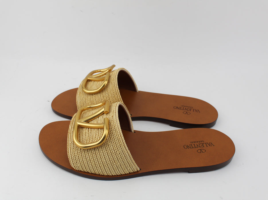 VALENTINO VLOGO RAFFIA SANDALS