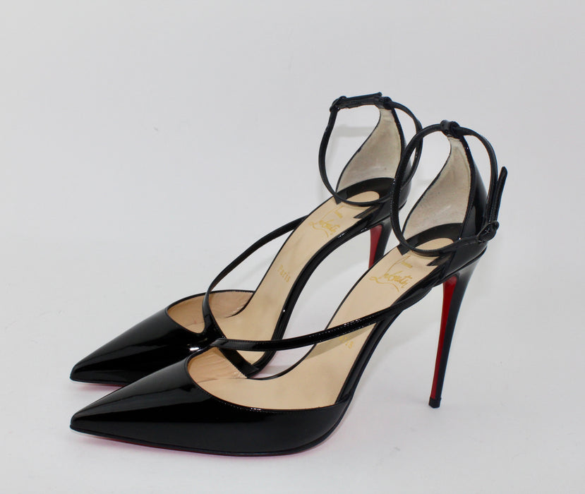 CHRISTIAN LOUBOUTIN FLIKETTA 100 PATENT BLACK