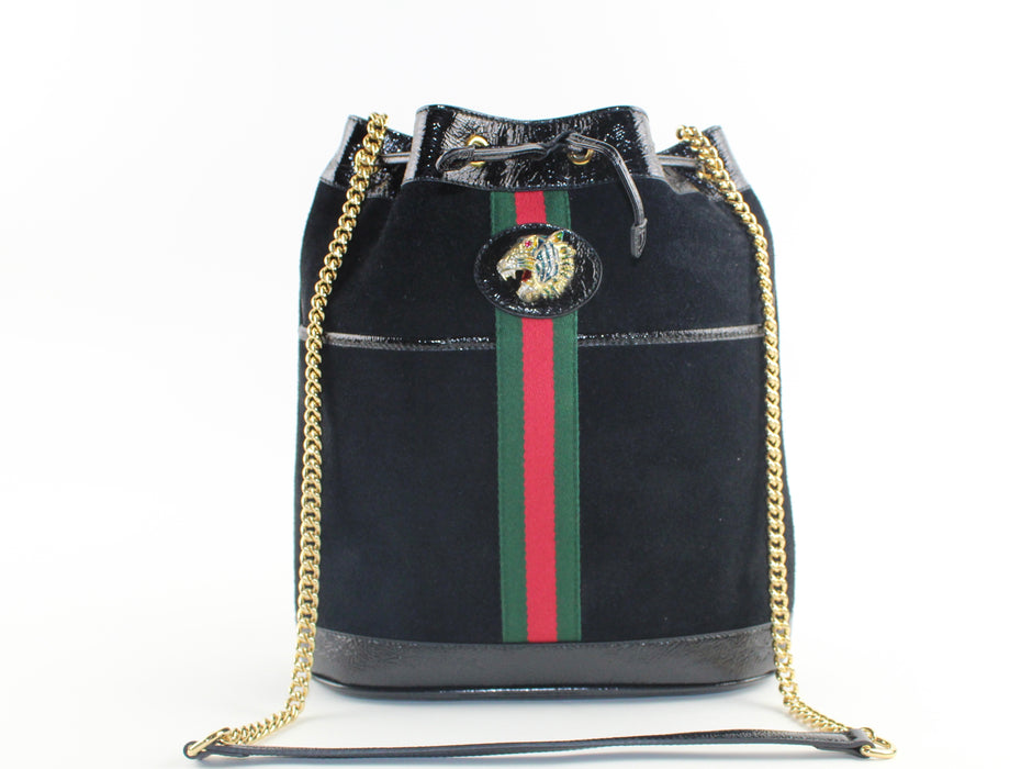 Gucci  Rajah Suede Medium Bucket Bag