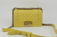 CHANEL CHEVRON SMALL BOY BAG YELLOW