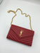 YSL ENVELOPE MONOGRAM CHAIN WALLET RED - LuxurySnob