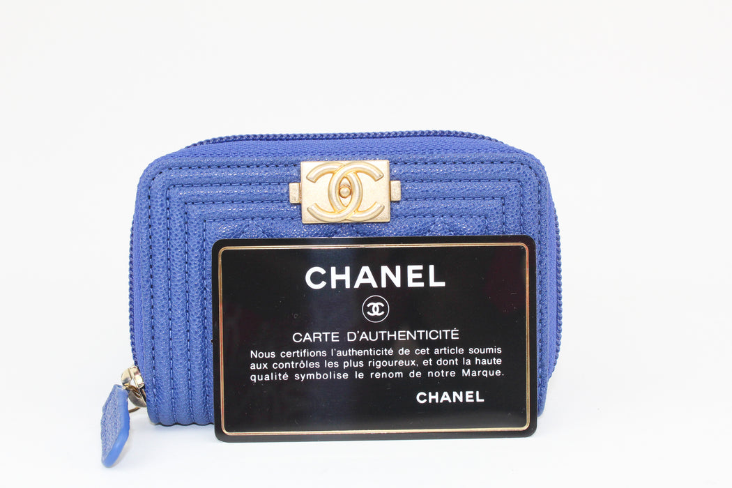 Chanel Boy Zipped Chevron Coin Purse
