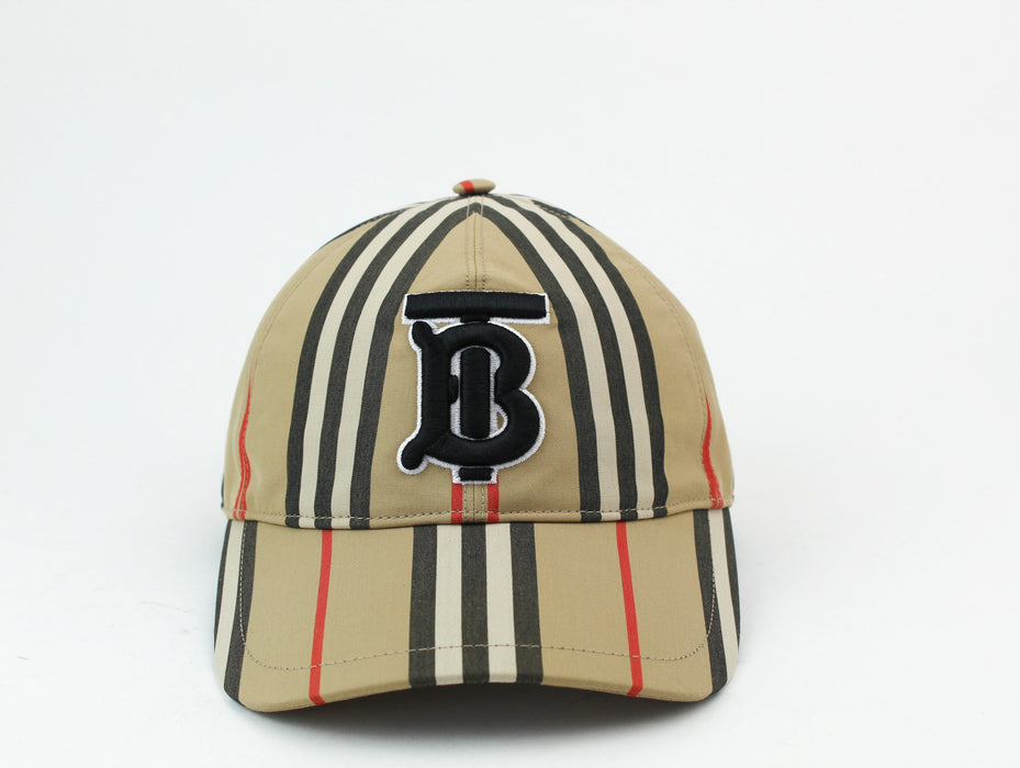 Burberry Monogram Motif Icon Stripe Cotton Baseball Cap