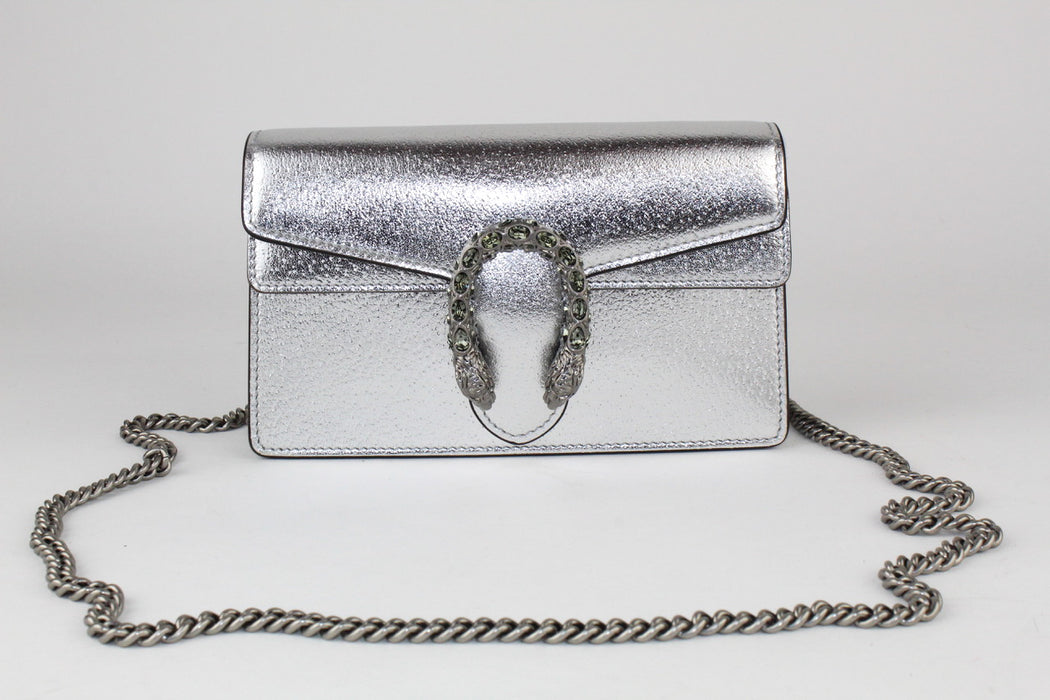 Gucci Dionysus Super Mini Bag in Silver