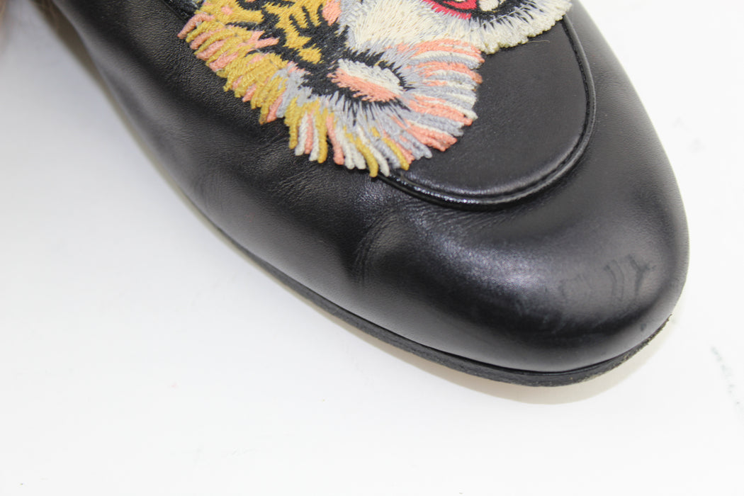 GUCCI PRINCETOWN EMBROIDERED TIGER SLIPPERS SIZE 40.5