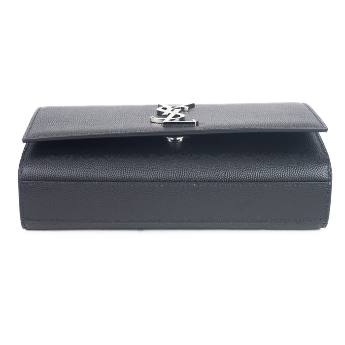 Saint Laurent Kate Small Grain De Poudre Shoulder Bag on Chain