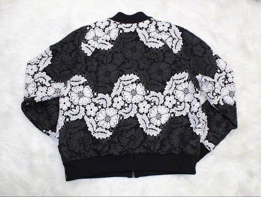 ALICE + OLIVIA FELISA LACE BOMBER JACKET SIZE L