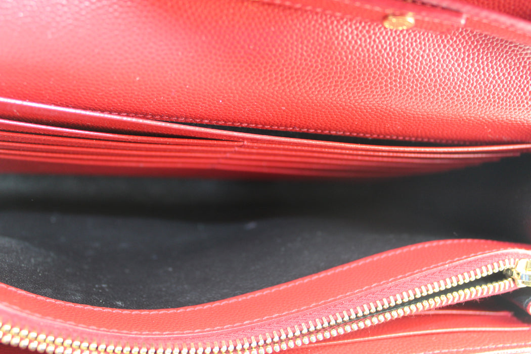 Saint Laurent Monogram Leather Chain Bag Red