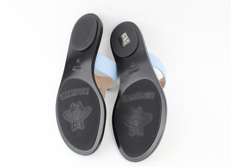 GUCCI LEATHER THONG SANDAL WITH DOUBLE G