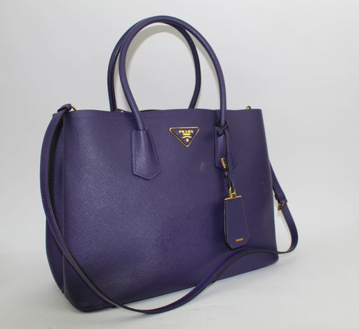 PRADA CUIR DOUBLE TOTE SAFFIANO LEATHER TOTE - LuxurySnob