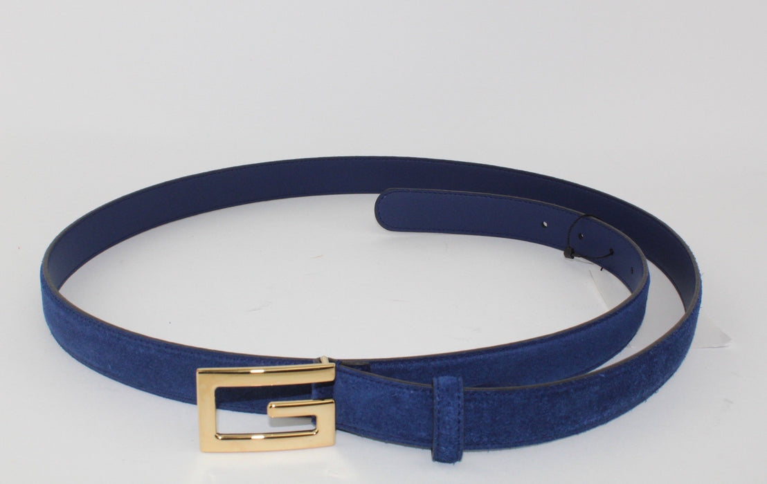 Gucci Blue Suede G Belt