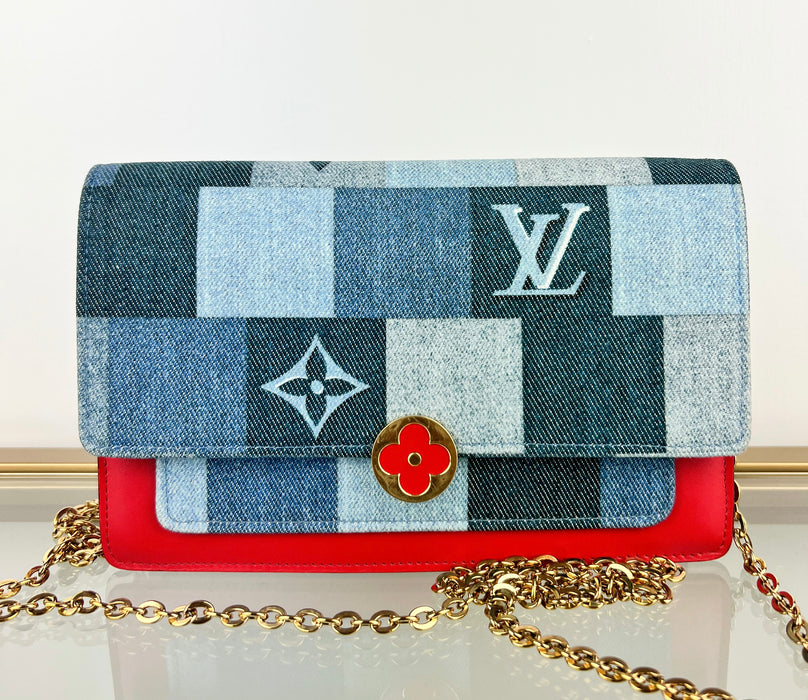 Louis Vuitton Flore Denim Chain Bag Limited Edition