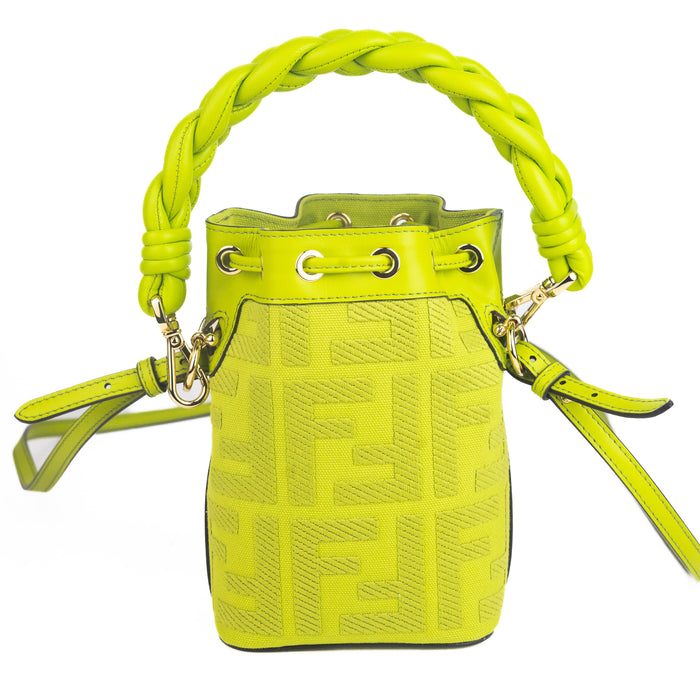 Fendi Mon Tresor Mini Bucket Bag In Acid Green
