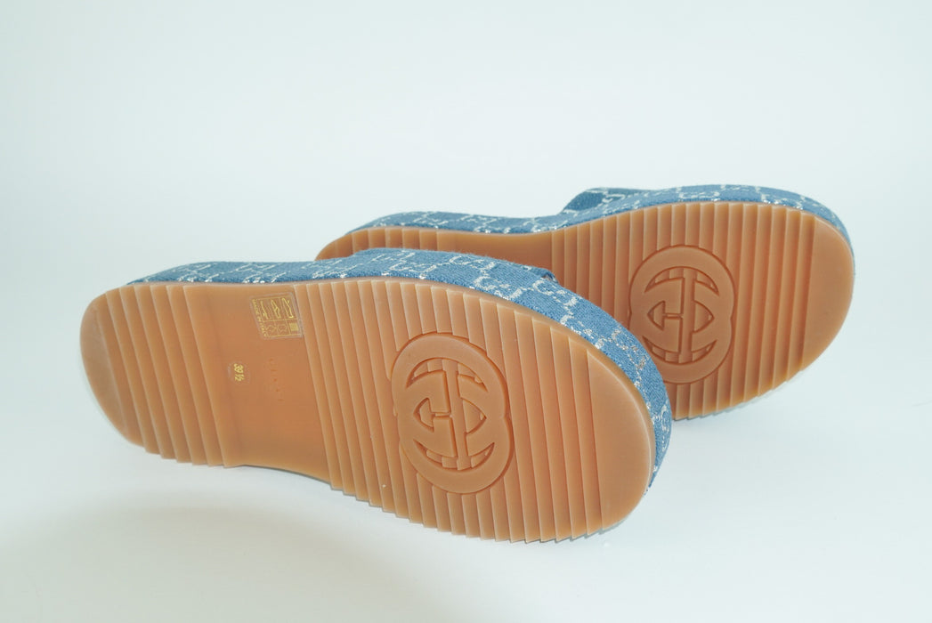 Gucci Platform Slide Sandals in Canvas