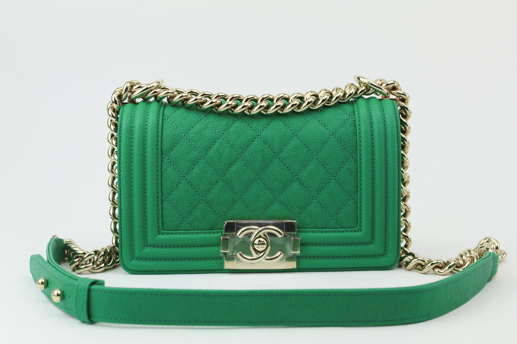 Chanel Small Boy Bag Green