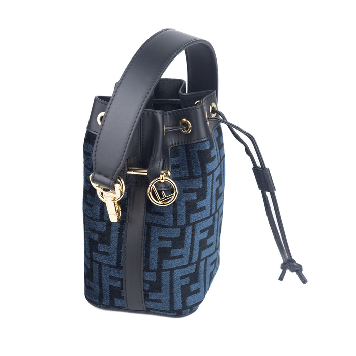 Fendi Mon Tresor Blue Tapestry Fabric Mini-Bag