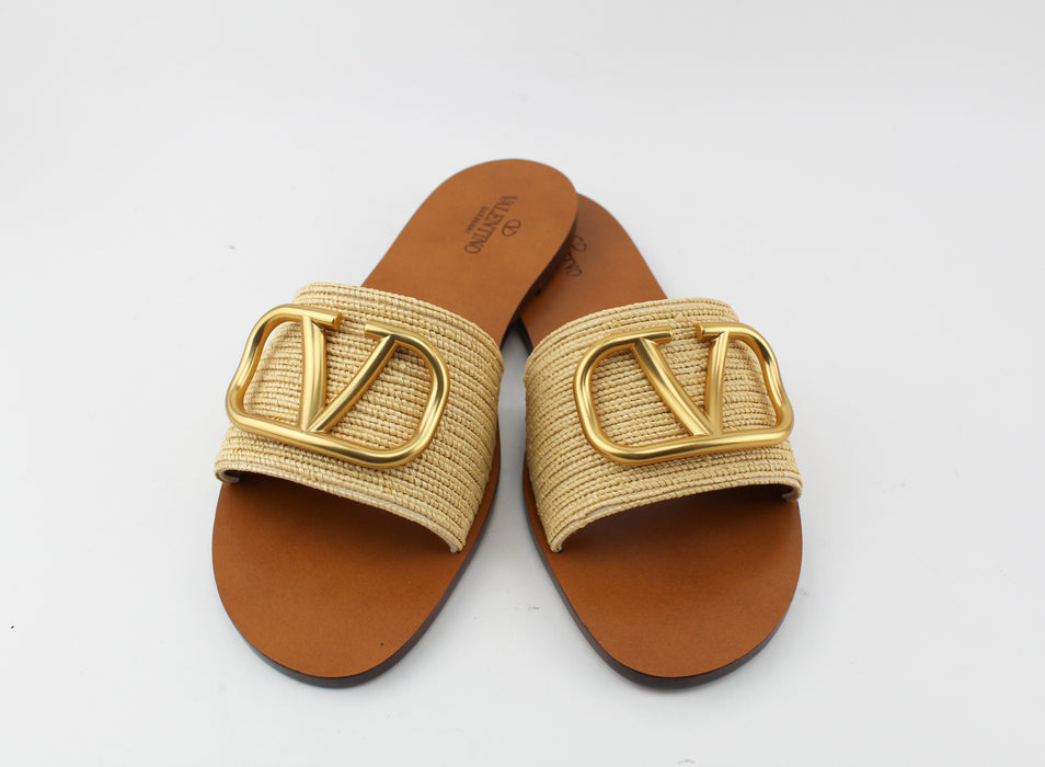 VALENTINO VLOGO RAFFIA SANDALS