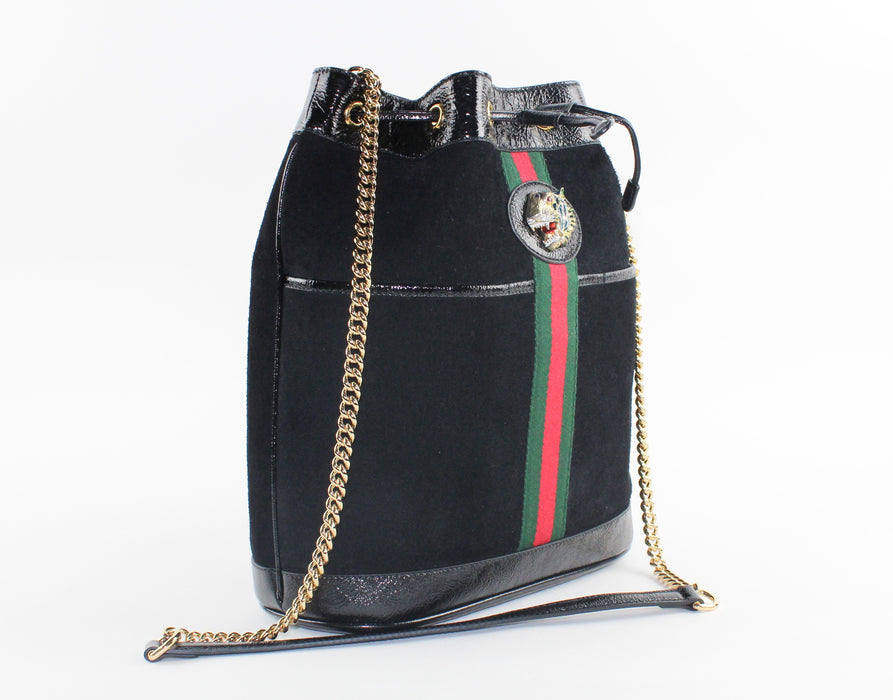 Gucci  Rajah Suede Medium Bucket Bag