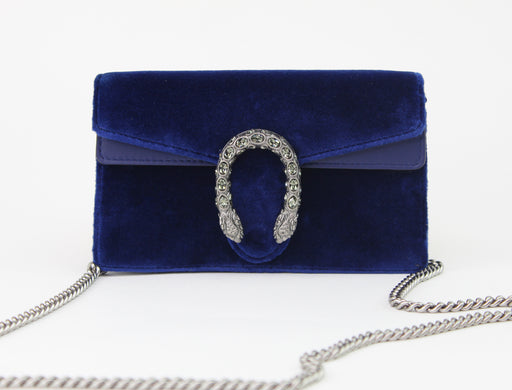 Gucci Velvet Dionysus Super Mini Bag Blue