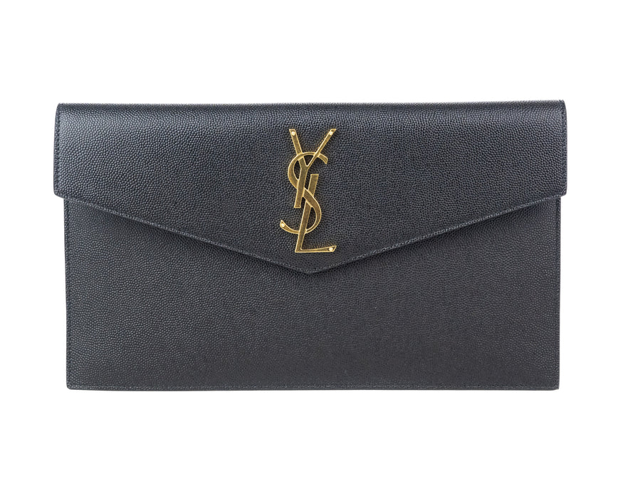 Saint Laurent Uptown Pouch in Grain De Poudre Embossed Leather