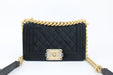 CHANEL SMALL BOY VELVET BLACK / GOLD