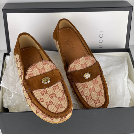 Gucci Monogram GG Suede Loafers