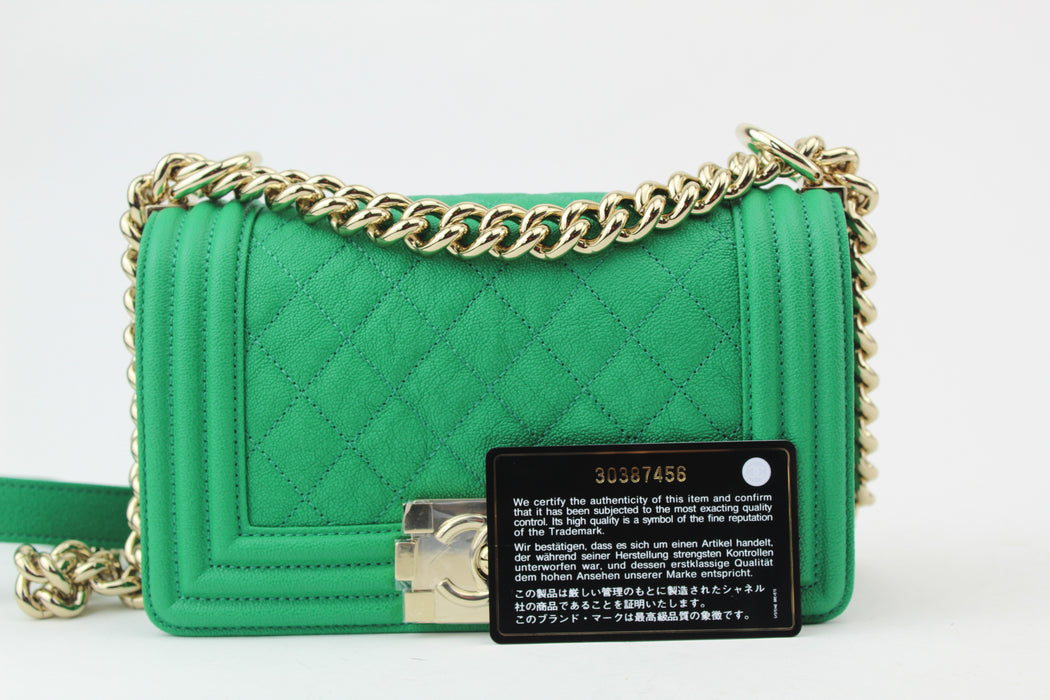 Chanel Small Boy Bag Green