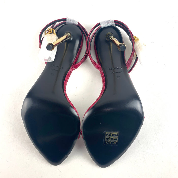 Tom Ford Stamped Croc Padlock 105mm Sandals