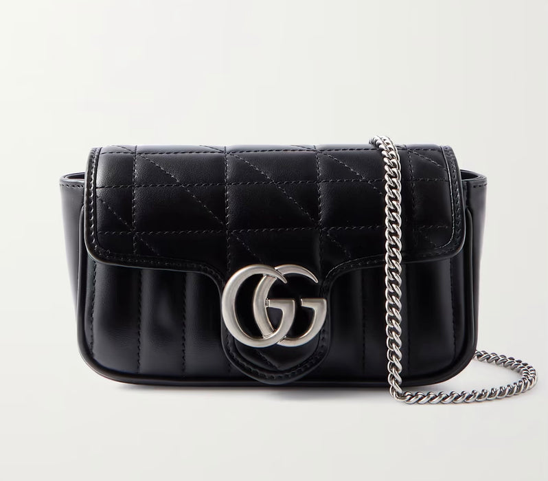 Gucci GG Marmont Black Leather Super Mini Bag